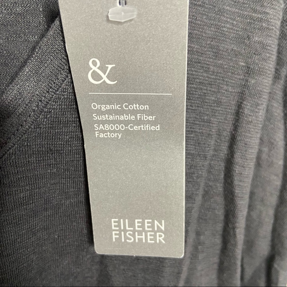NWT Eileen Fisher Scoop Neck Crop Tee Graphite - Picture 3 of 6